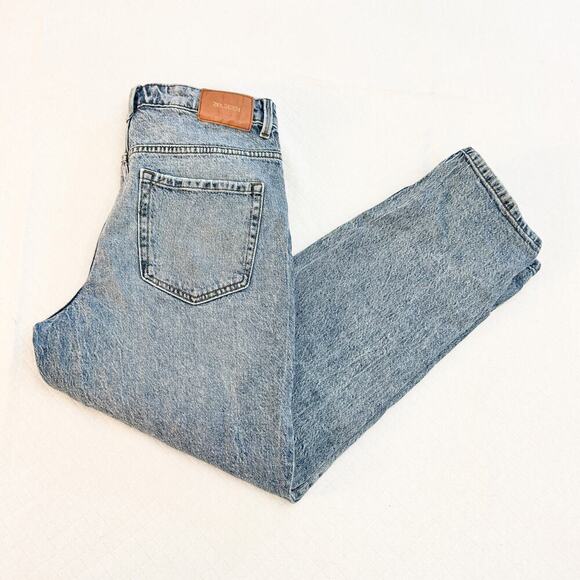 Zara Straight Leg Vintage Wash Denim Jeans Size 8 - Picture 4 of 7